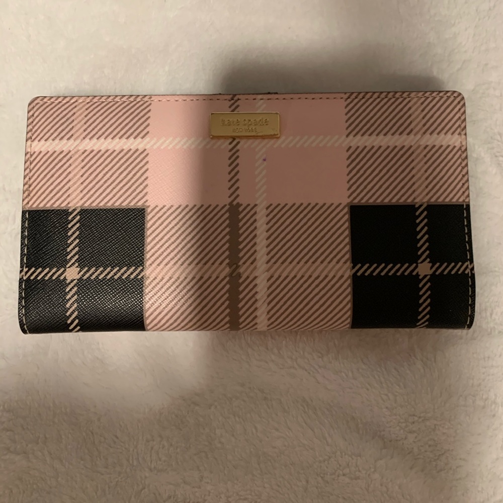 Plaid Kate Spade Cameron wallet/card holder